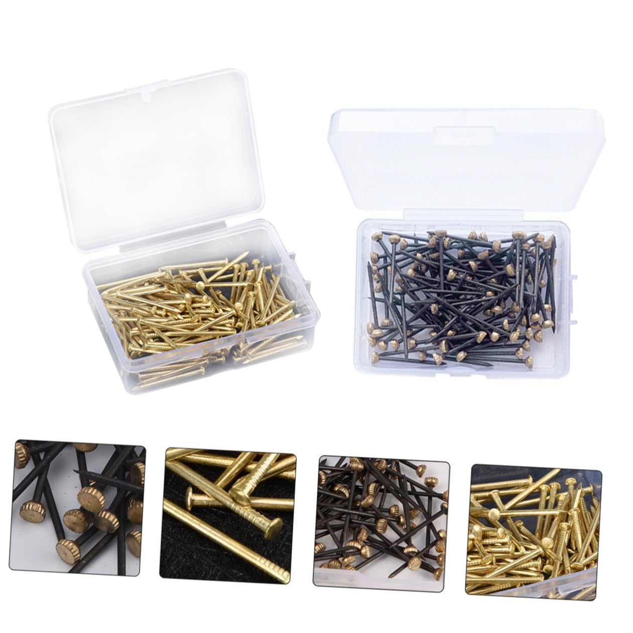 Housoutil 900 Pcs Cadre Photo À Tête En Cuivre Crochet Photo Clous Photo Plâtre Suspendu Cadres Photo Noirs Clous À Tête Murale À Ongles Photo À Tête Ronde Fer