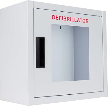 Standard, Nonalarmed AED Cabinet, Large. Fits All Defibrillators on The Market. Measures 14.75" H x 16" L x 8.38" D. Essential Storage for Indoor AEDs.