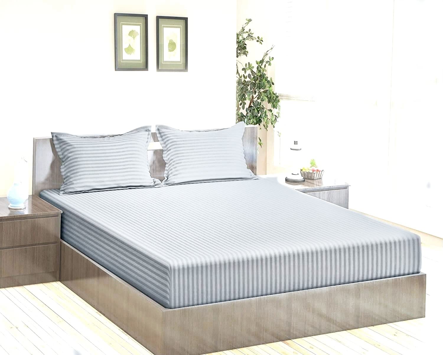 Buy Trance Home Linen 100 Cotton 78x72 inch King Fitted 200TC Satin