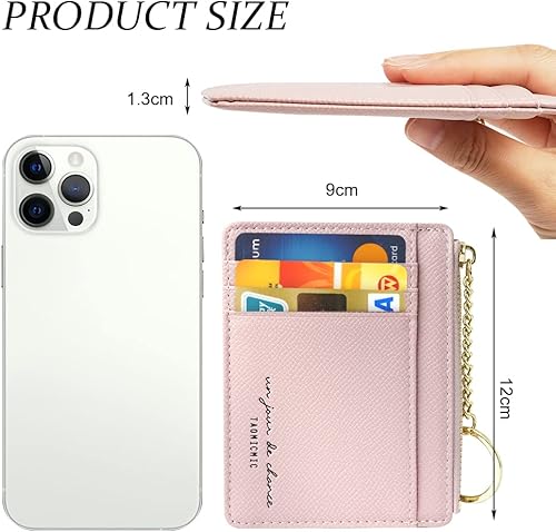 Miniatura 2 de URAQT Cartera para tarjetas de crédito, cartera ultradelgada de cuero a la moda, funda delgada y minimalista para tarjetas de crédito, carteras de