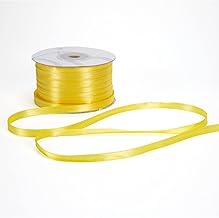 3mm x 100m Double Satin Ribbon for Crafts, Christmas, Decorations, Suitable for Wrapping Gifts, Birthday Parties, Weddings, Wedding Favors (Yellow)