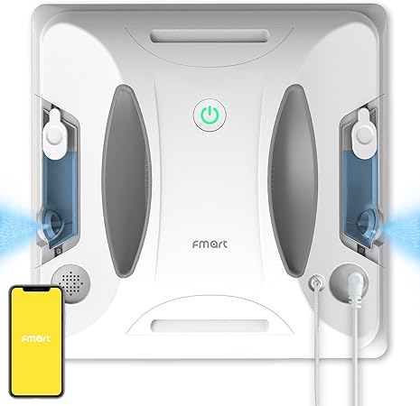 Robot Nettoyeur De Vitres 5600Pa - Avec Télécommande, Navigation Intelligente - Pour Fenêtres Intérieur/extérieur