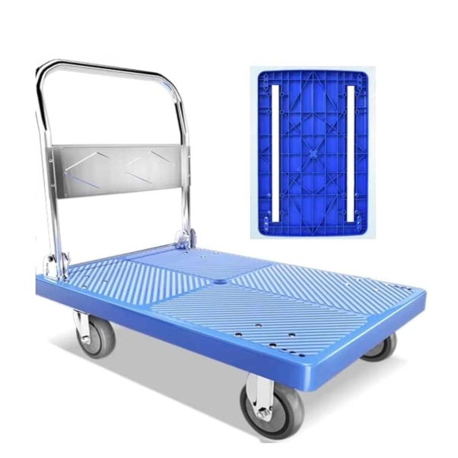 Wózek Dolly Składany wózek na platformie o nośności 399 kg wózek pchający Dolly poruszająca się platforma ciężarówka ręczna dodaj 2 stalowe pręty wzmacniające w nim obracane o 360 stopni koła załadunek i przechowywanie