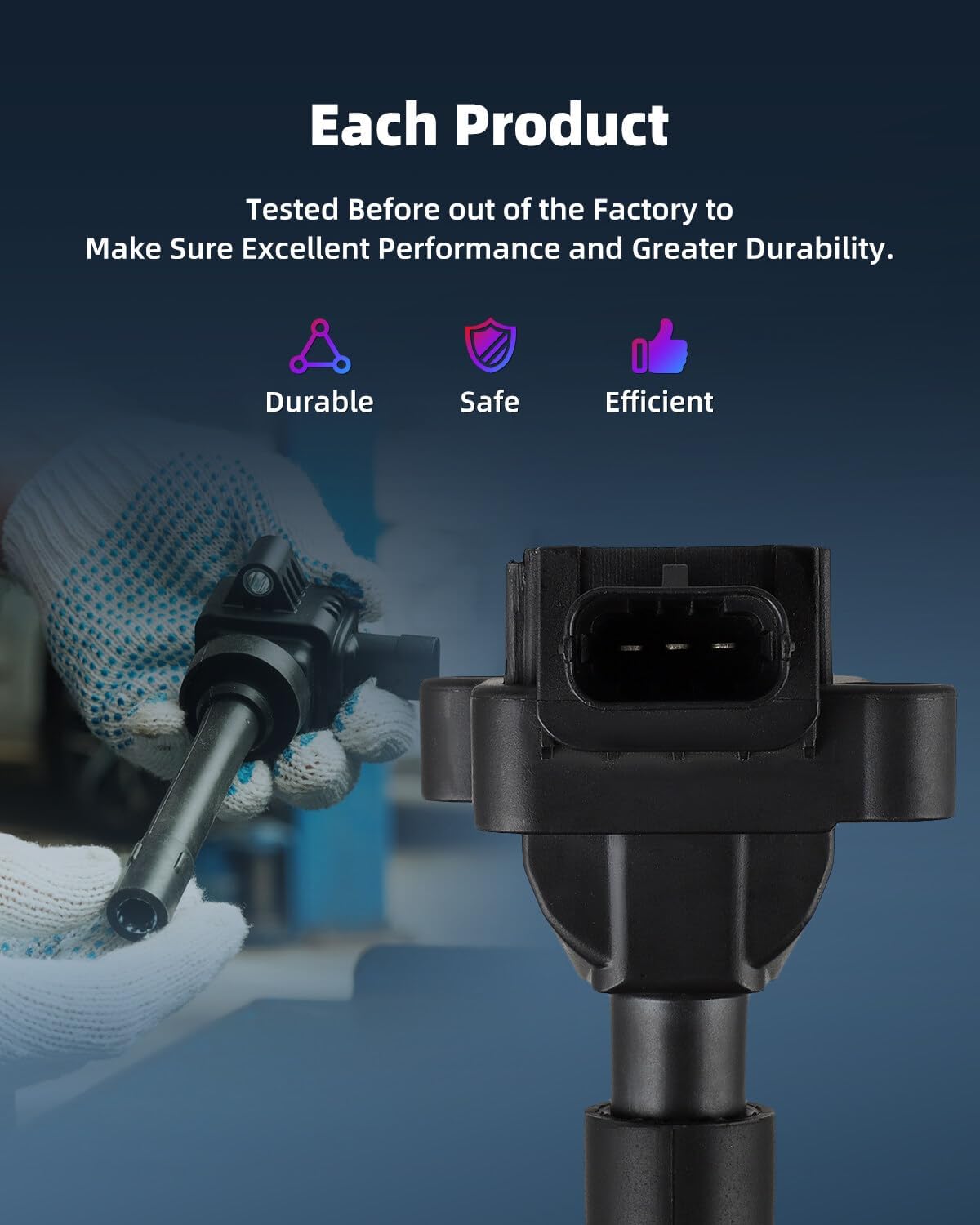 ECCPP 4 ignition coils with 4 iridium Spark Plugs,UF536,coils packs,for Mercedes-Benz C230 2002 L4 2.3L,SLK230 2001 2002 2003 2004 L4 2.3L,UF536 C964,GN10604