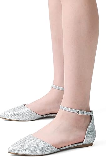Miniatura 5 de DREAM PAIRS Zapatillas D'Orsay con punta en D para mujer, casuales, sin adornos, estilo ballet, cómodas, suaves y antideslizantes