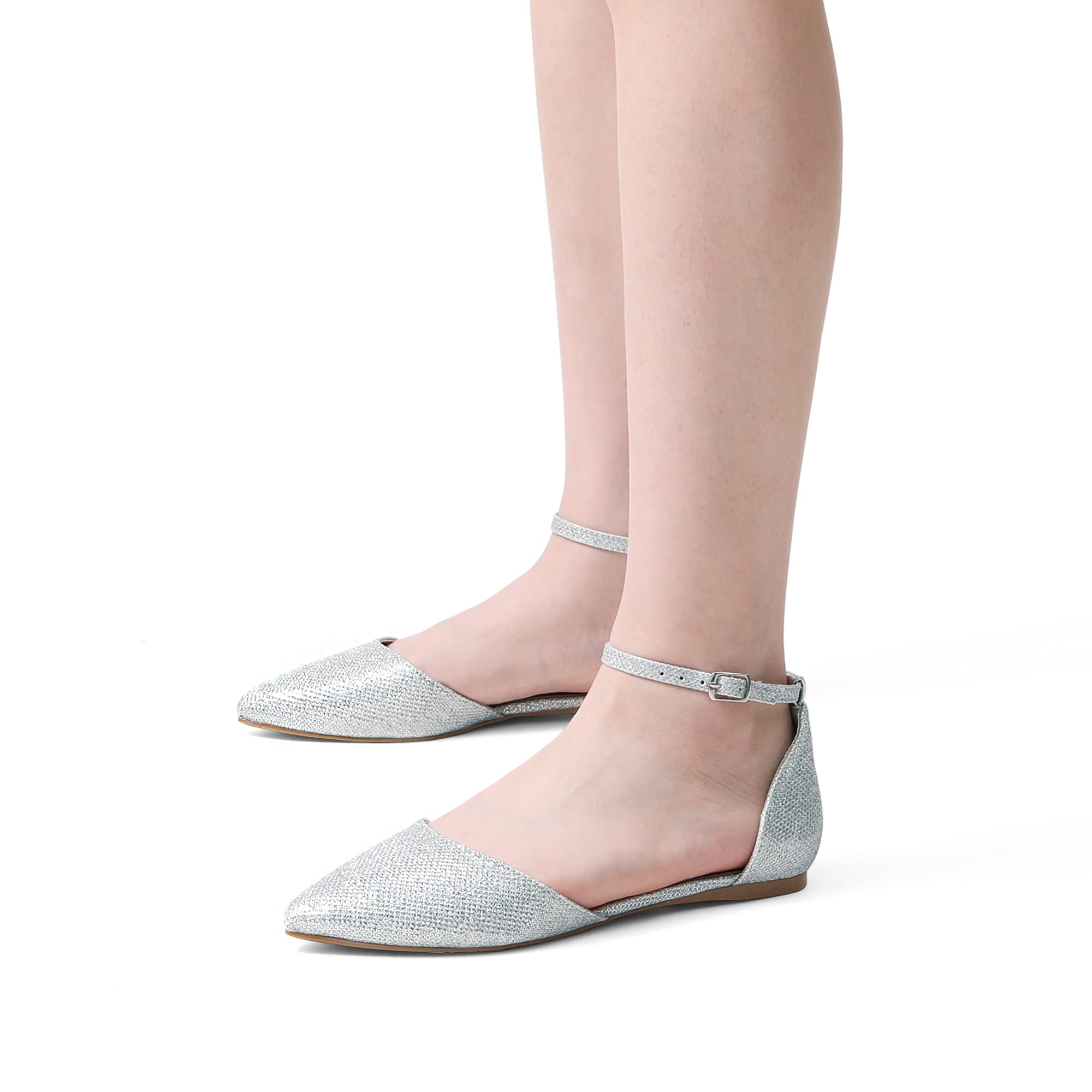DREAM PAIRS Damen-Schuhe, lässig, spitzer Zehenbereich, Ballett-Komfort, weiche Slip-on-Flachschuhe