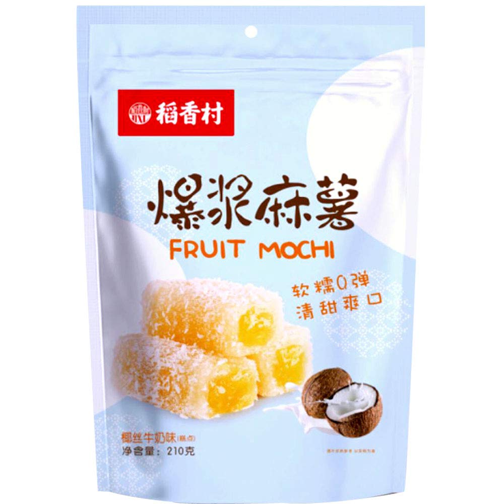 稻香村 DaoXiangcun Fruit Mochi 7.4 oz (Coconut & Milk, 3 Packs)