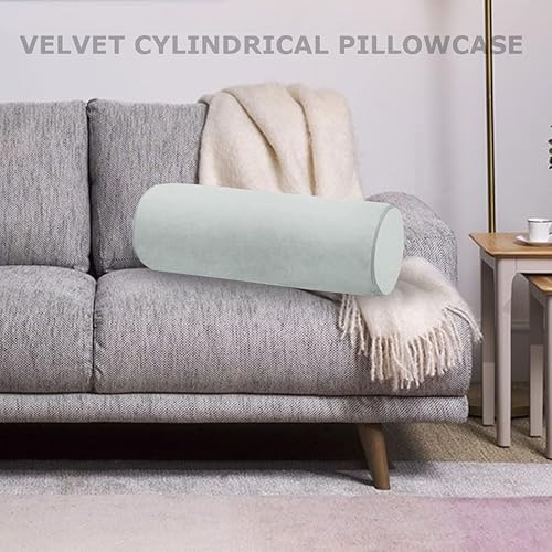 Miniatura 3 de Fundas de almohada cilíndricas de terciopelo para el cuello de 16 x 6 pulgadas con cremallera oculta para decoración del hogar, almohada cervical,