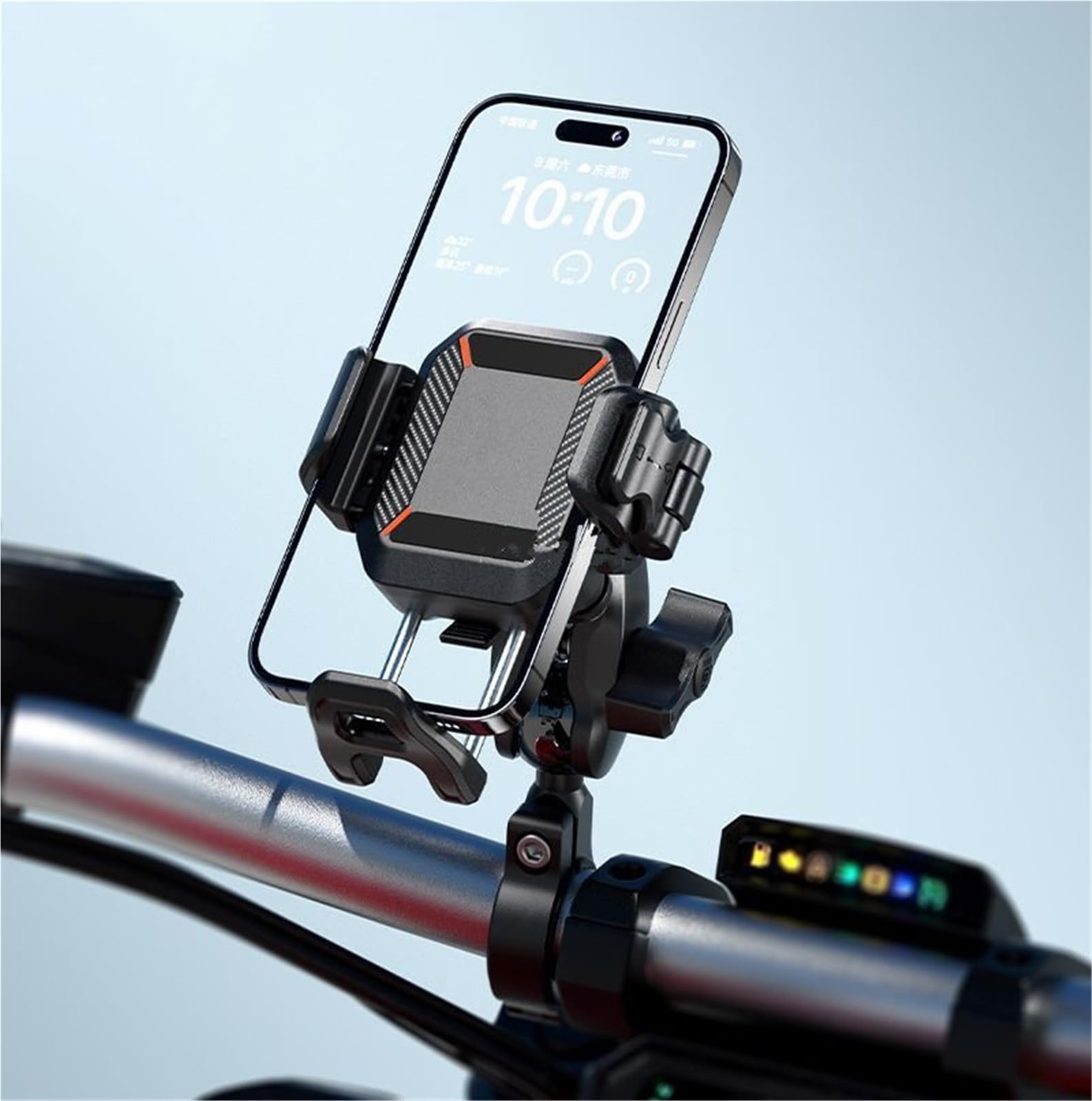 Soporte Antirrobo para Teléfono Móvil De Motocicleta con Amortiguador De Vibraciones, Liberación De Bloqueo De 1 Segundo, para 5,4-7,2"