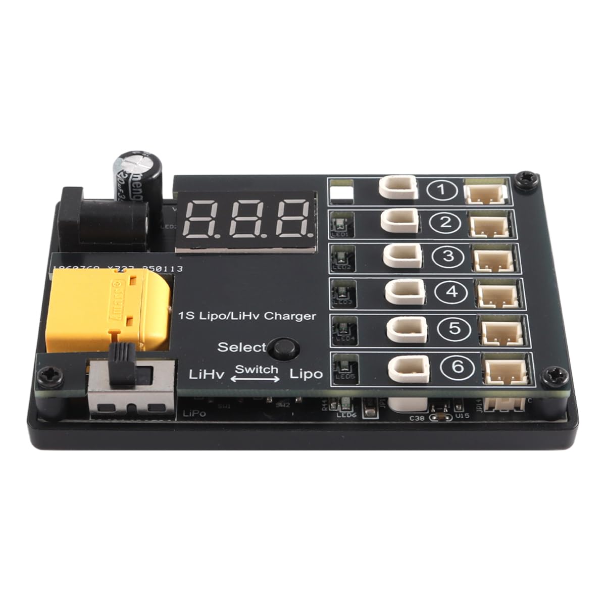 Chargeur de batterie LiPo 1S 3,7 V/3,8 V, 6 ports, 3,8 V/4,35 V, pour drone RC, quadricoptère, batterie Lipo avec BT2.0/PH2.0