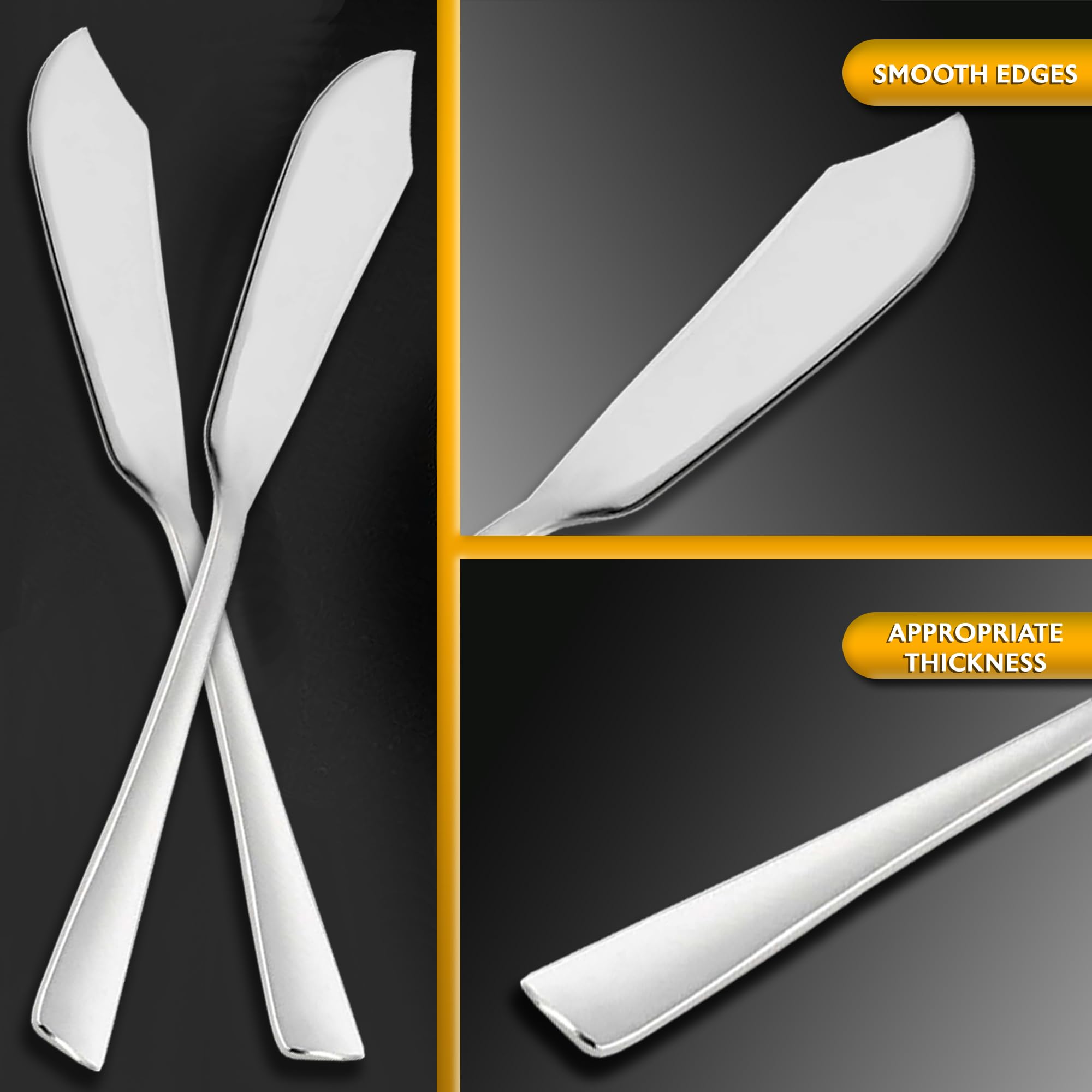 Cuchillo pescado acero inoxidable pulido brillo 6 uds pala pescado cuchillos para pescado