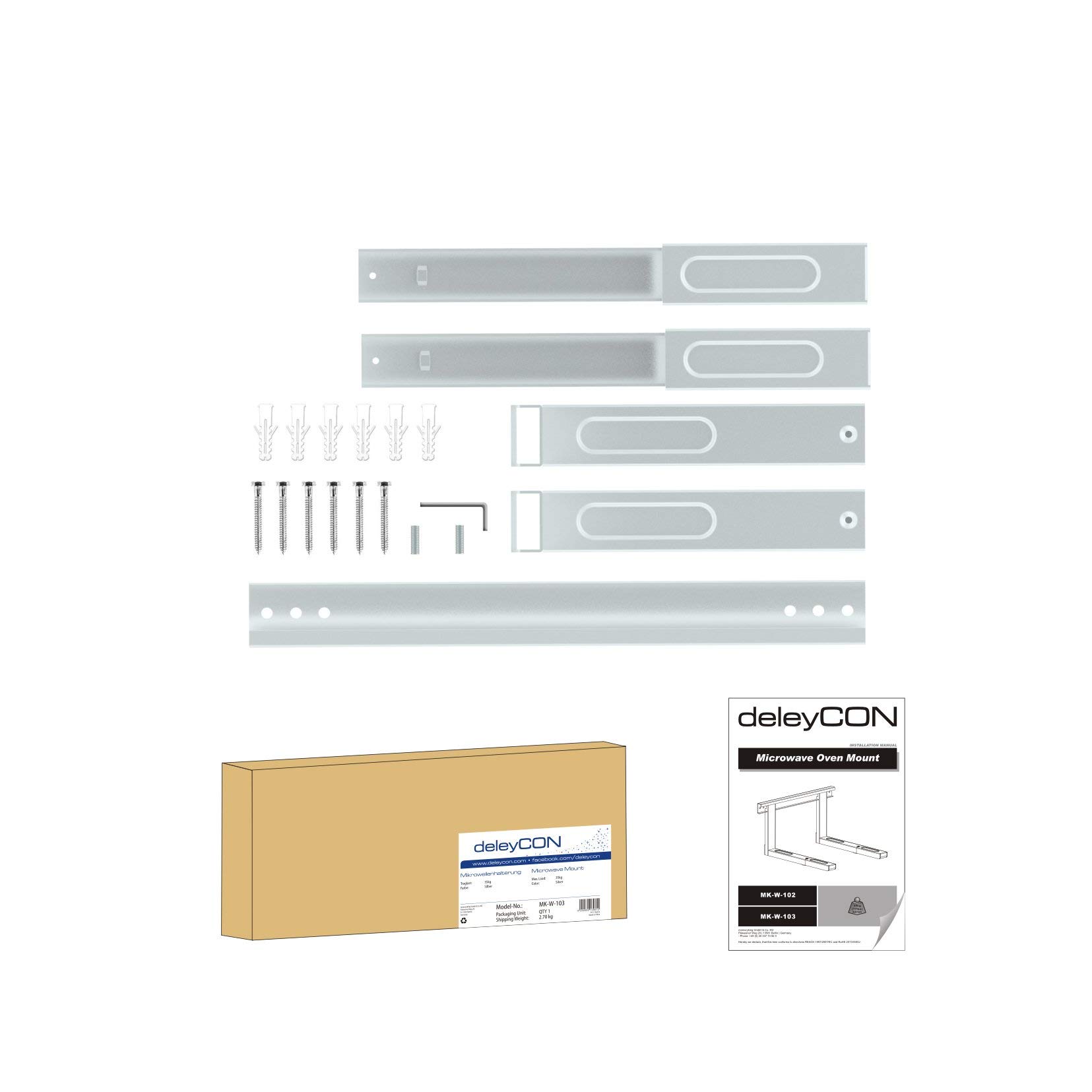 MACLEAN MC-915 W Universal Microondas Horno Soporte De Soporte De Pared Montaje En Pared Ajustable Espacio Espacio Ahorro 30kg – EU