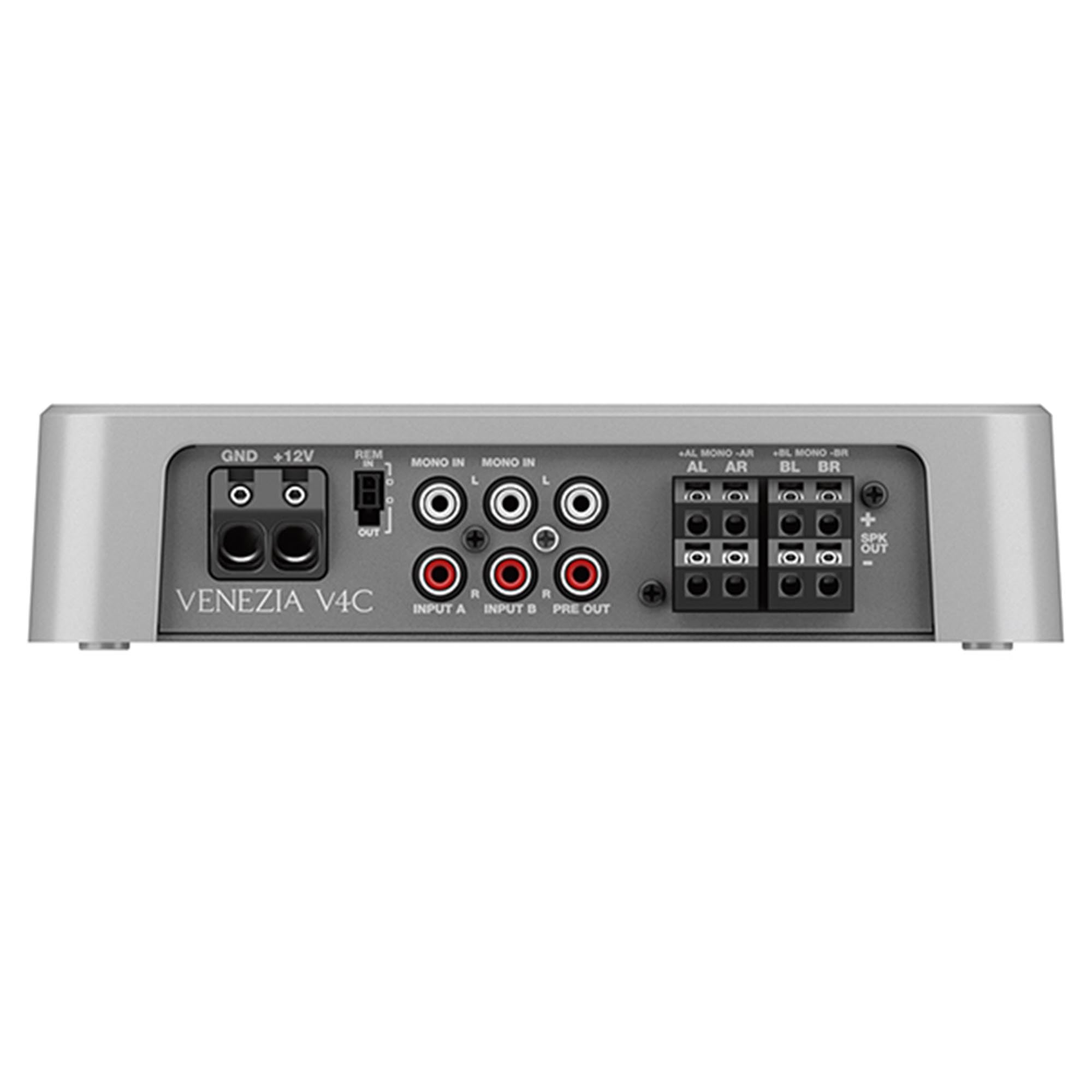 Hertz Venezia V4C Marine – Amplificatore marine 4/3/2 canali Classe D, potenza totale 1520W (RMS 760W), costruzione waterproof IPX2 per imbarcazioni e ambienti estremi
