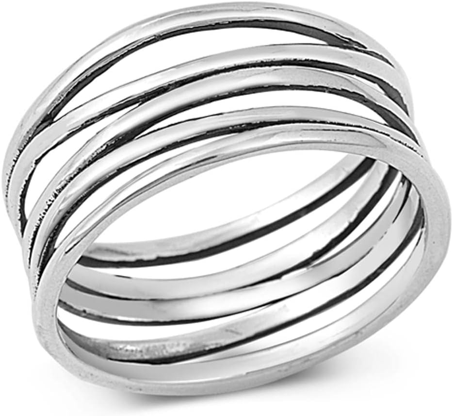 CHOOSE YOUR COLOR Sterling Silver Knot Bar Ring