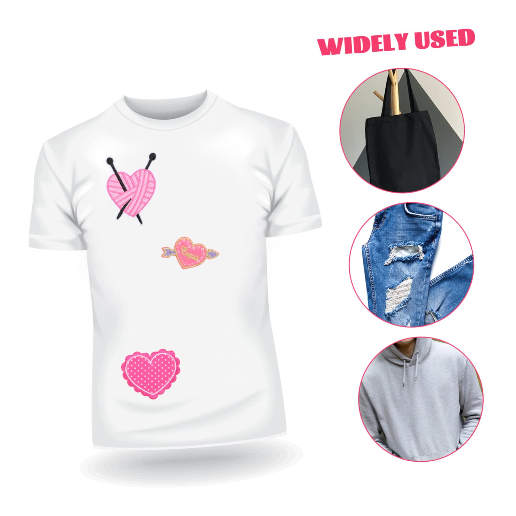 jojofuny 3 Set Patches Cuore Da Applicare Toppe Termoadesive Per Abbigliamento Decorazioni Fai Da Te Per Cucire E Riparare Vestiti Adatte Per Casa E Negozio 20 Pezzi * 3