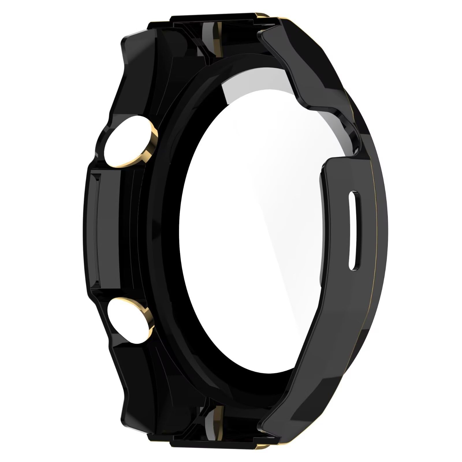 YKNIUFLY Etui kompatybilne z Huawei Watch Ultimate, folia hartowana na ekran, zintegrowana, zapobiegająca upadkowi, etui ochronne na zegarek, kompatybilne z Huawei Watch Ultimate. (czarno-złote)