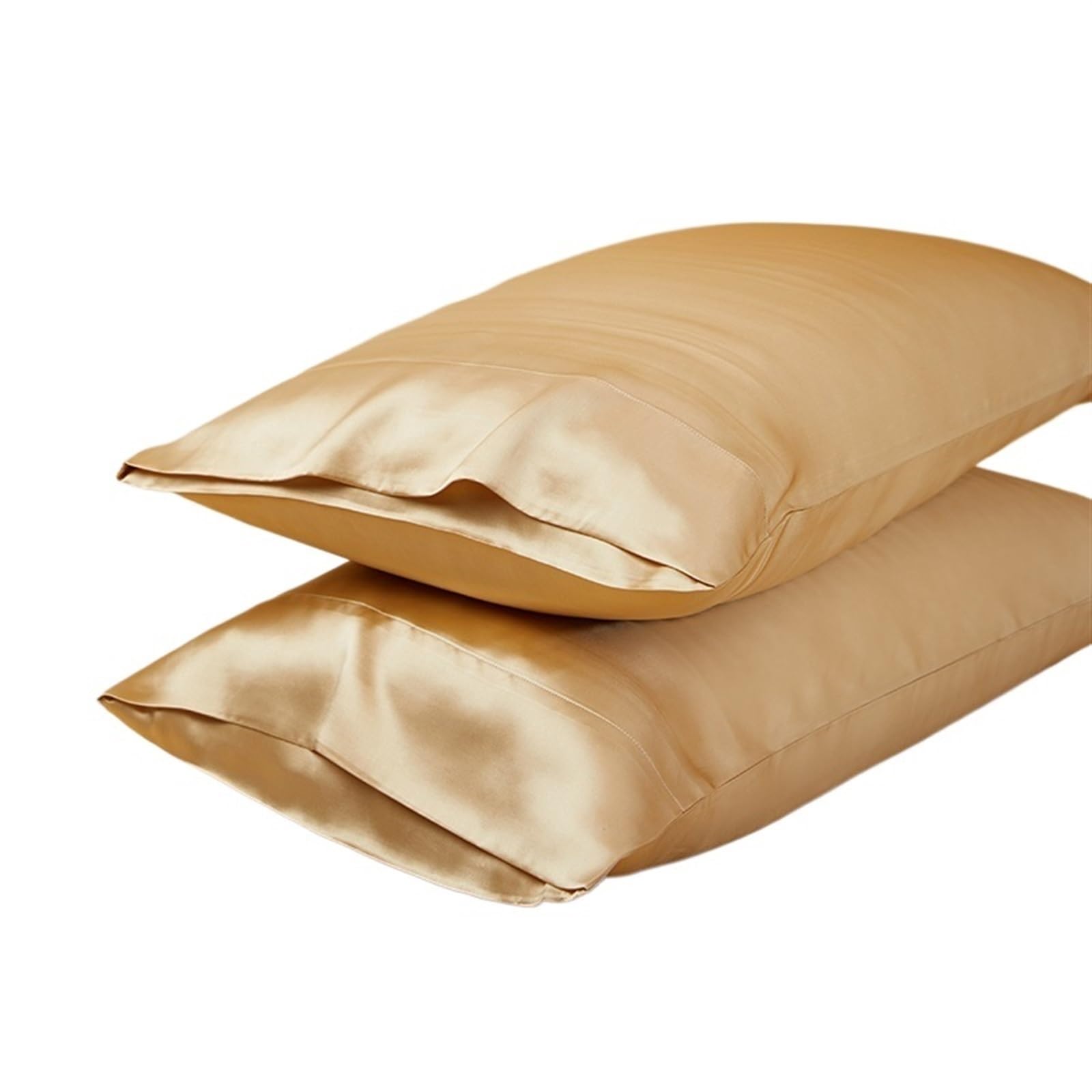 Funda Almohada Seda Fundas de Almohada Seda Morera Natural for el Cabello y la Piel 22 Fundas Reversibles for Cama Mom, Paquete 2 Funda Almohada Saten(Gold)