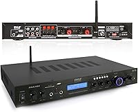 Vista 5 de Pyle Sistema de altavoces Bluetooth impermeable + receptor Bluetooth amplificador de cine en casa (negro)