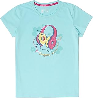 Jockey AG01 Girl's Super Combed Cotton Regular Fit Graphic Printed T-Shirt (Prints May Vary) Price In India