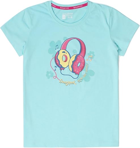 Jockey AG01 Girl's Super Combed Cotton Regular Fit Graphic Printed T-Shirt (Prints May Vary)
