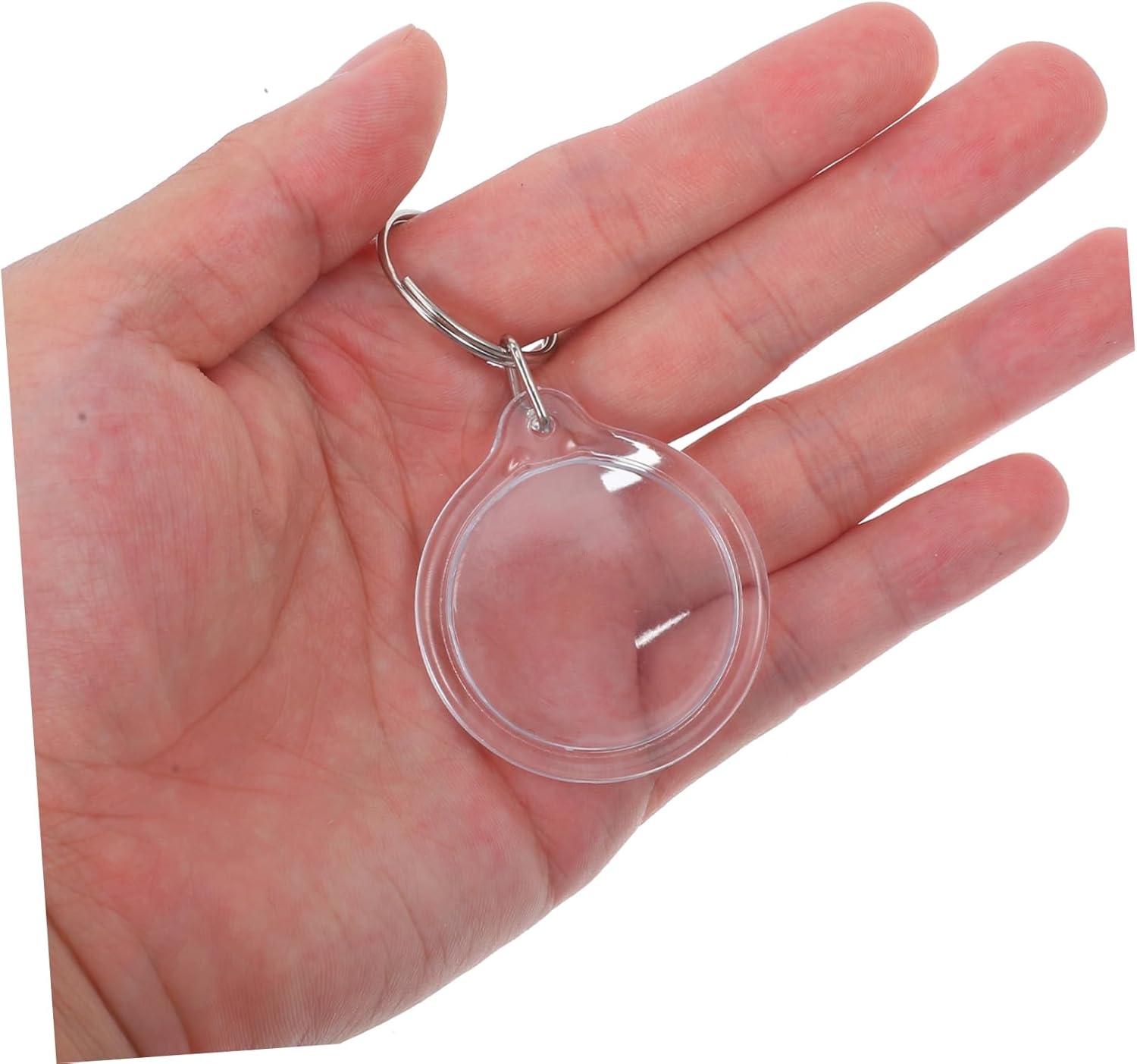 BESPORTBLE 100Pcs Transparent Blank Acrylic Photo Frame Keyring Keychain DIY Key Holder for Personalised Easy to Assemble Resistant for Photos