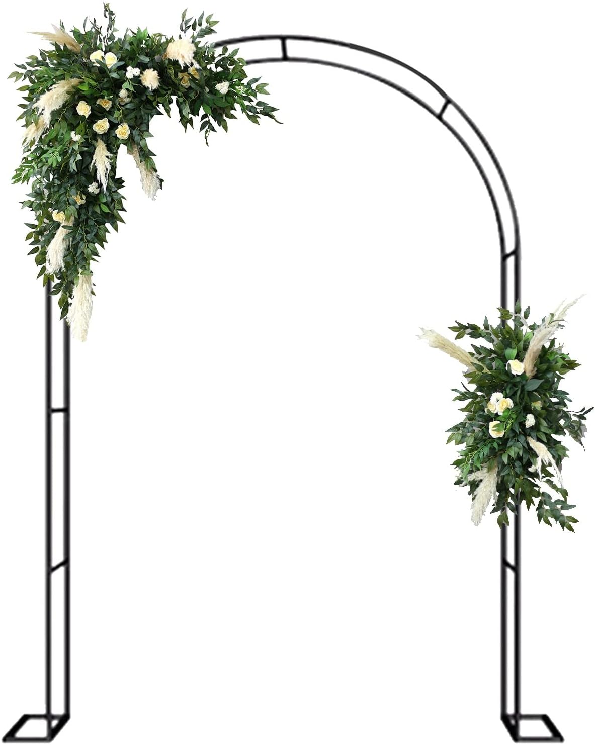 Rose Arch Metal Trellis, Garden Arch Plant Climbing Stand, Weather Resistant Pergola Arbor, for Lawn Backyard Terrace Decor Wedding Archway Frame (Color : Black, Size : 140x230x25cm)