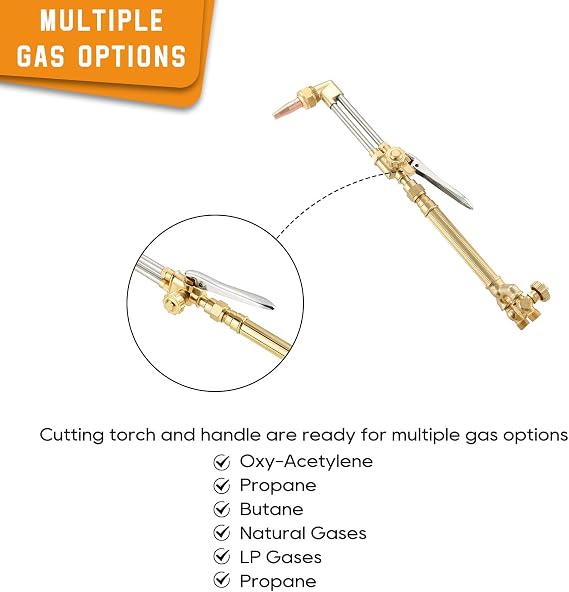 MYFULLY Oxygen and Acetylene Cutting Welding Torch Tool Welding Torch Kit Heavy Duty, Includes 315FC Torch Handle, CA2460 Cutting Attachment and 1-1-101 Cutting Tip