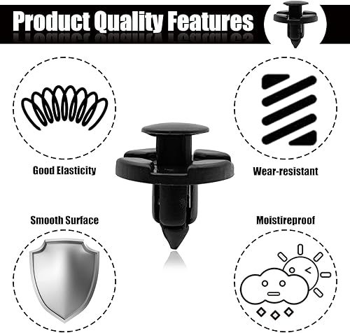 Miniatura 4 de 20 clips de retención de guardabarros de 0.315 pulgadas compatibles con Nissan Infiniti 01553-09321 Mitsubishi MR328954 Chrysler Dodge MR328954