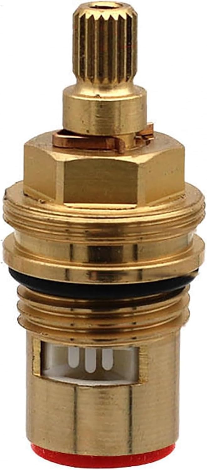 Replacement Brass Ceramic Stem Disc Cartridge Mixer Hot And Cold Tap Inner Faucet Valve er Turn G1/2" For Bathroom Kitchen Tap Cartridge,-Red+Blue