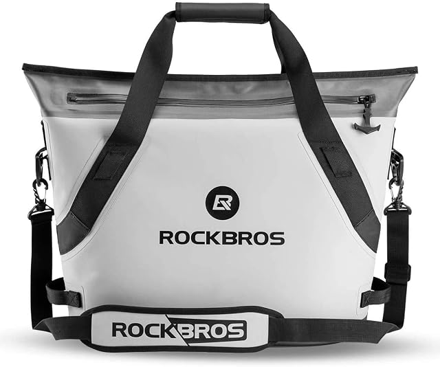 ROCKBROS Torba Wodoodporna Chłodziarka 48h Torba Chłodząca Piknikowa Izolowana Chłodnica Torba na Zewnątrz Torba na Obiad na Świeżym Powietrzu Kemping Wędkowanie Piknik Podróż 17L (30 puszek)