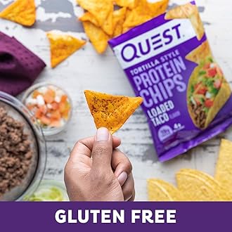 Quest Nutrition Loaded Taco Tortilla Style Protein Chips, 19g Protein, 4g Net Carb, Gluten Free, 1.1 oz (Pack of 12)