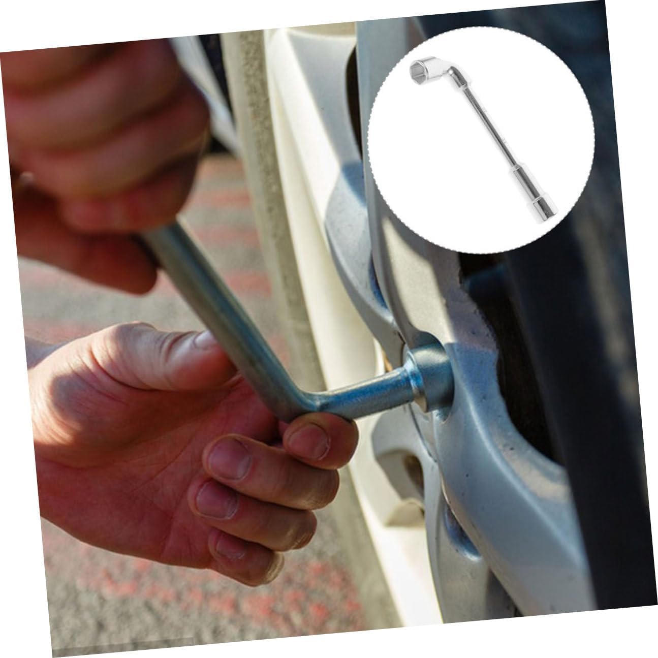 CHILDWEET 21mm L-shaped Angled Socket Wrench Double Ended Automotive Tire Repair Tool Sturdy Car Repair Socket Spanner for Lug Nut Removal