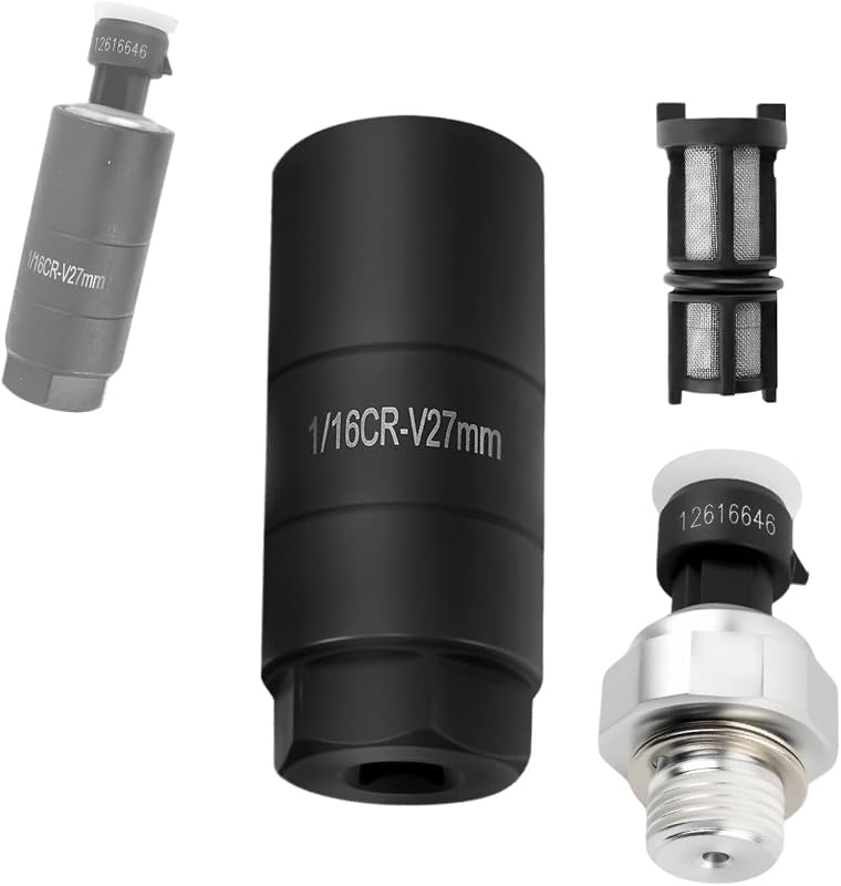 Sensor de pressão do óleo EWOJUYE 12556117 com soquete e filtro – Kit