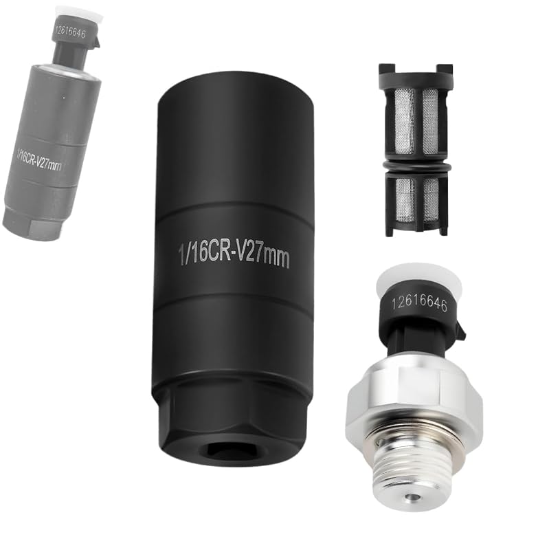 Kit de Sensor de Pressão de Óleo 12556117 com Soquete e Filtro, Acionamento de 9,5 mm (3/8 pol.), EWOJUYE