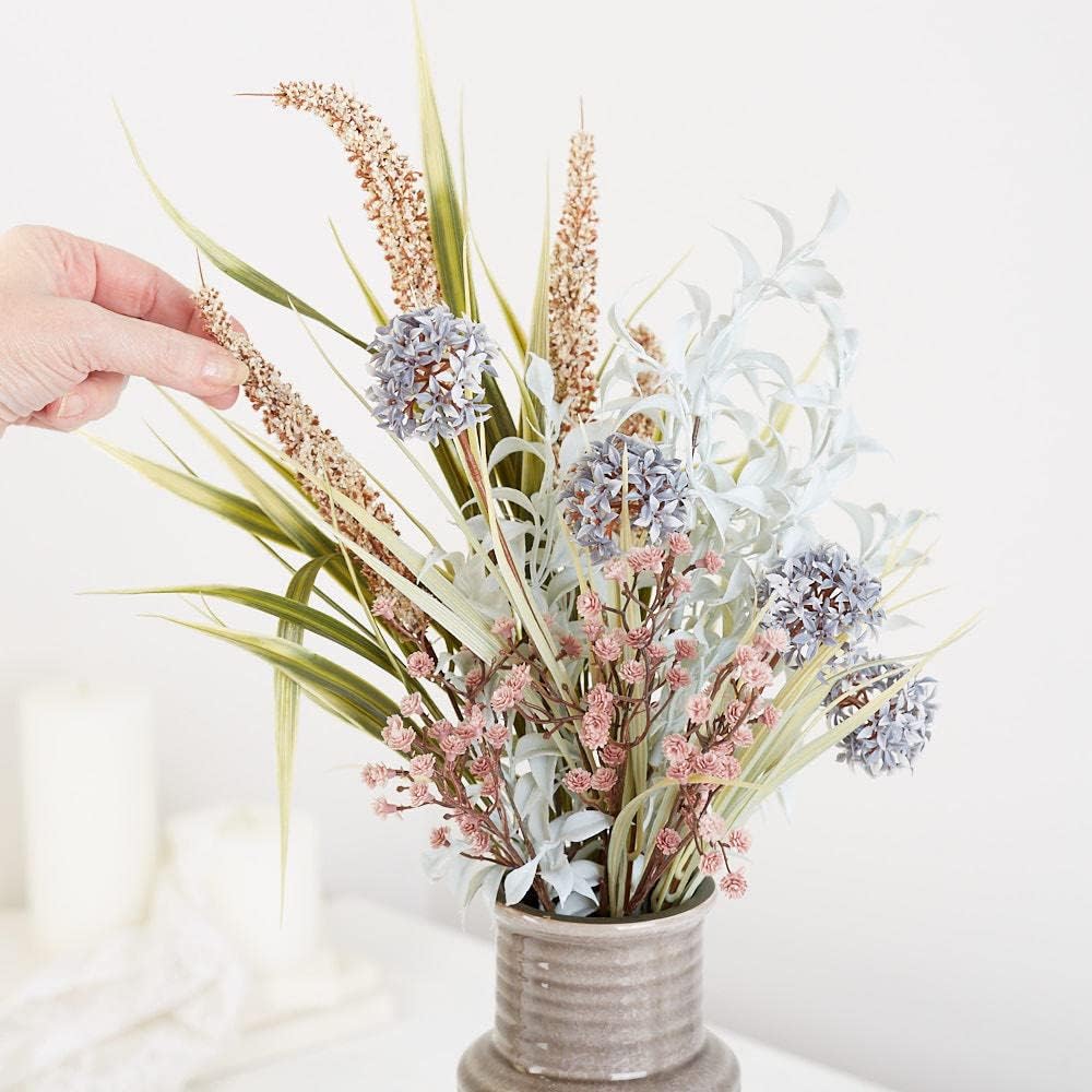 Factory Direct Craft Artificial Dusty Green and Blue Mixed Foliage Bouquet | 24" H