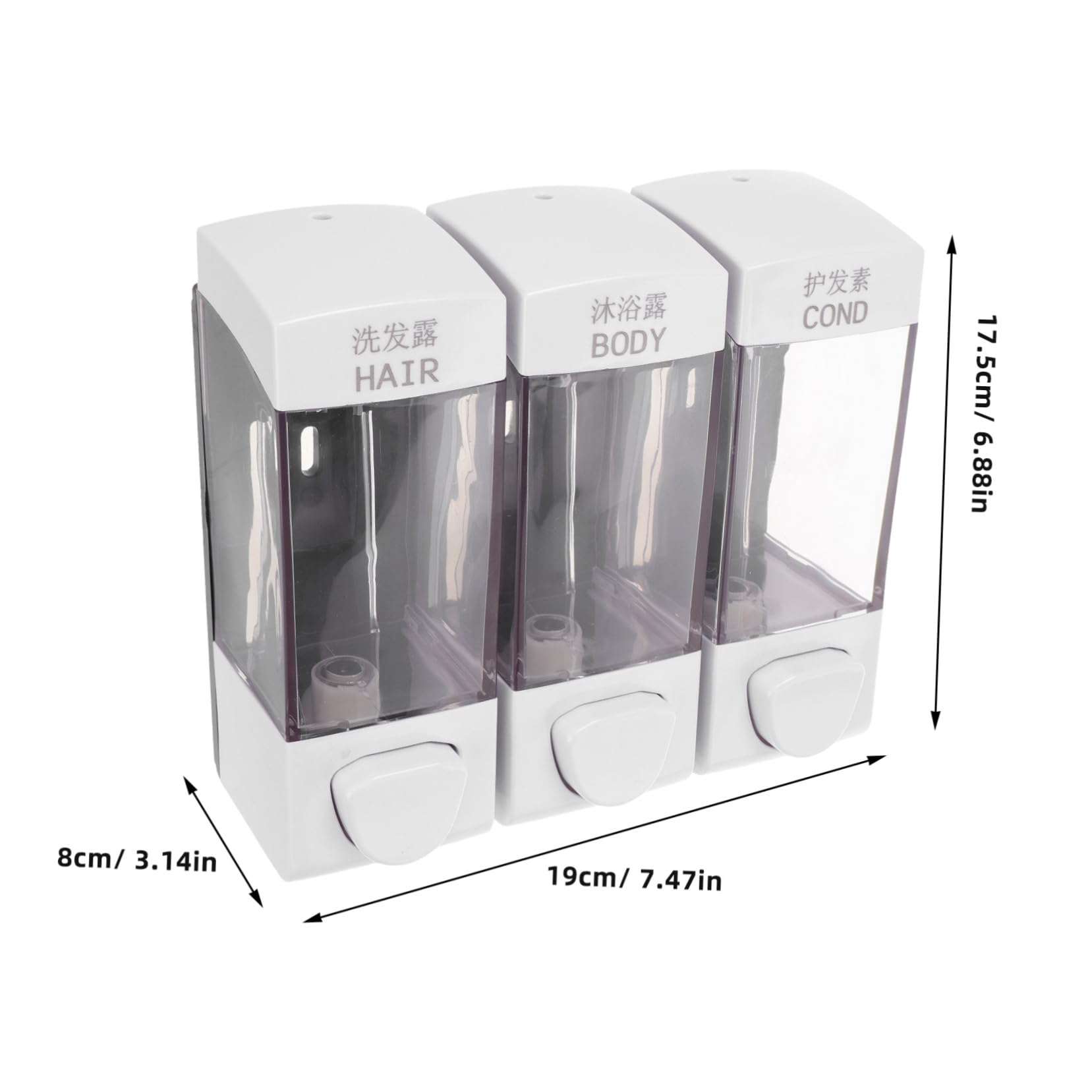 RORPOIR Shampoo Dispenser Chamber Wall-Mounted Soap Dispenser for Shower Transparent Holder for Shampoo Body Wash and Soap Space-Saving Design for Home and Bathroom Use