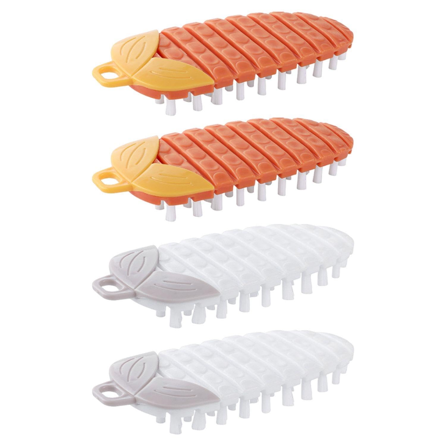 4 Piezas Cepillo De Verduras Flexible, Cepillo De Limpieza De Frutas Y Verduras, Cepillo para Juntas De Zanahoria, Cepillo De Verduras Colgante, Cepillo De Alimentos Multifuncional