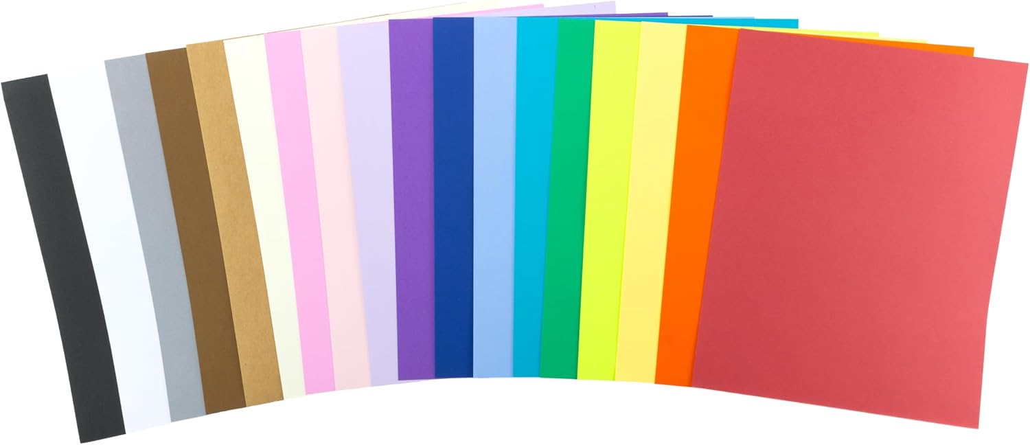 Cardstock 8.5 x 11 Paper Pack - 65lb Card Stock for Crafts, Cardmaking, Printers - 200 Scrapbook Sheets, Assorted Colors - Double Sided with Solid Core, Kaleidoscope
