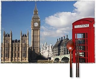 London Big Ben Placemat,Non-Slip Durable Resistants Heat Placemats Washable Mats Wear-Resistant Does Not Fade Table Mats for Homes, Hotels, Restaurants