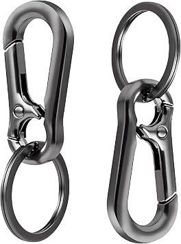 Small Metal Carabiner Clip Keyring, Portable Key Chain Lightweight Keyring for Men & Women, Compact Key Clip for Keys and Accessories