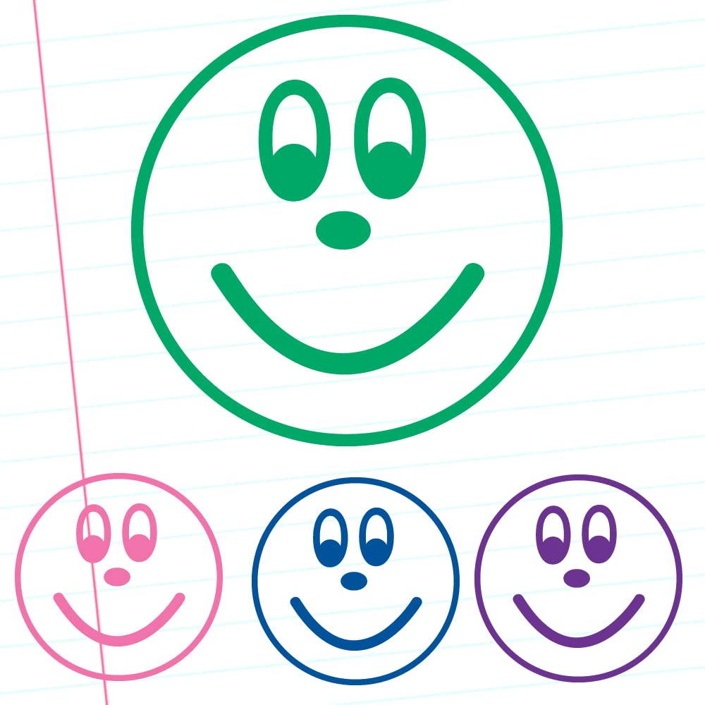 Red Ink Pens Trodat Printy 4933 Teacher Stamp Smiley Face With Dimples Self Inking H 714814 - View #10