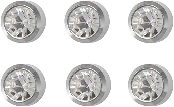 6 Pairs Studex April/Crystal Mini 2mm Stainless Steel Bezel Setting Ear Piercing Stud Earrings Birthstone