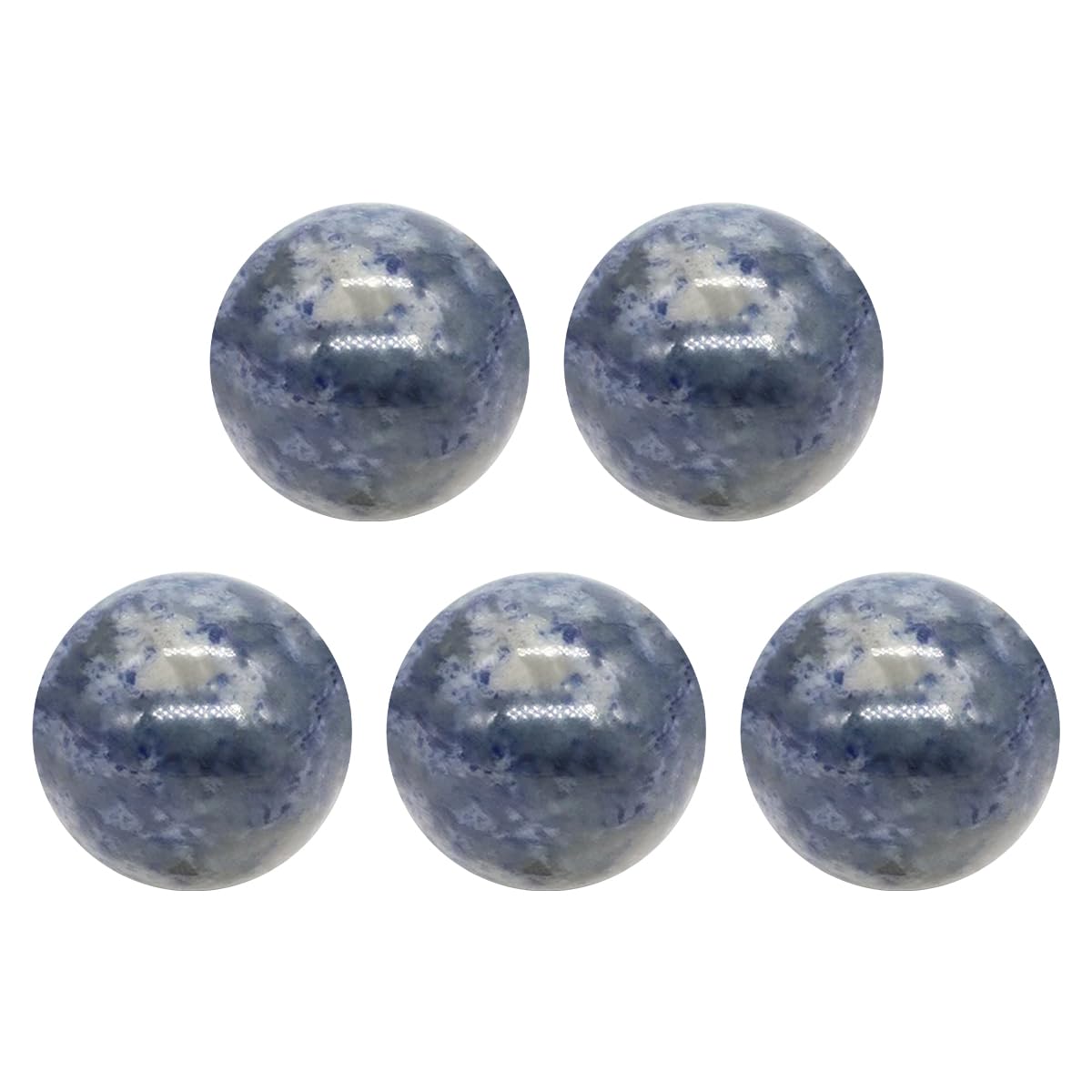 Boule de Quartz Naturel de Haute Qualité : Set de 5 Sphères en Sodalite Bleue