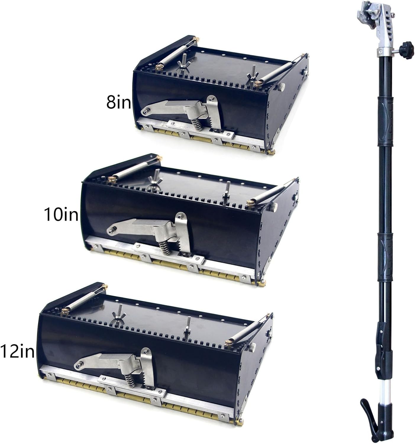 Drywall Flat Box Rendering Machine,Drywall Flat Finishing Tools,with 106-165cm Adjustable Handle,Aluminum Alloy Flat Box Finishing Combo(Size:8in)