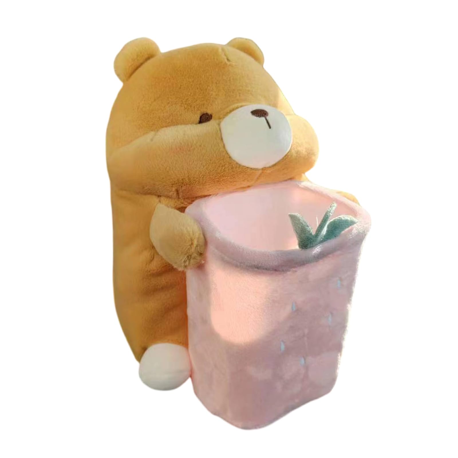 2 in 1 Car Tissue Holder Trash Bins Cute Animal Shape Plush Tissue Box Holder Waste Box for Car Trash Can