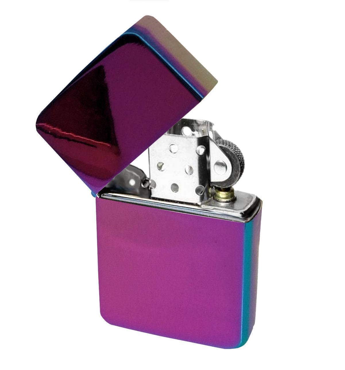 County Engraving Rainbow Personalised Windproof Cigarette Pocket Lighter, Petrol, Flip Top, Engraved - Enter Your Own Custom Text (Rainbow)