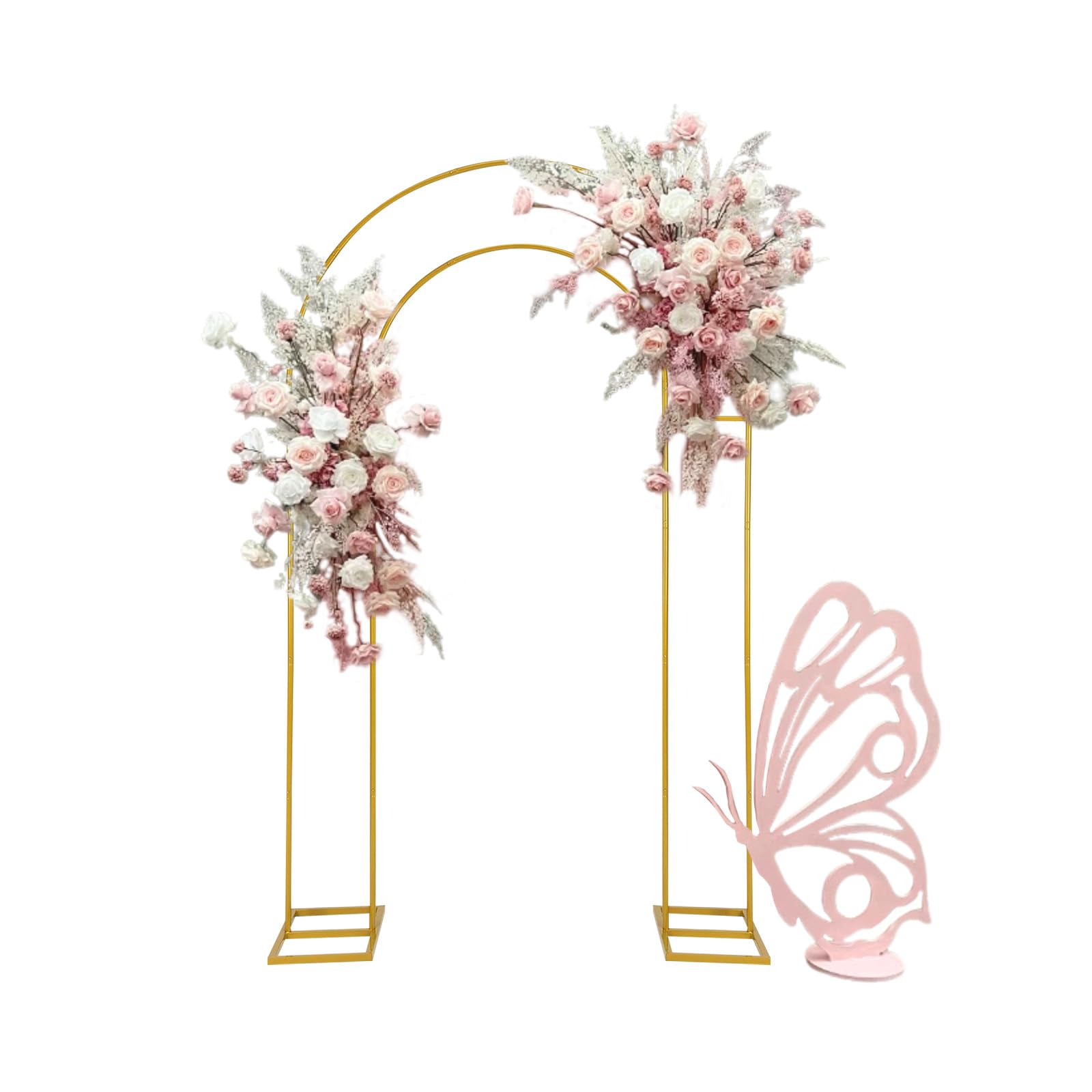 Photo 1 of ***** MISSING PIECES******** Open Arch Backdrop Stand,Double Arch Frame U Shaped Wedding Arches for Wedding Ceremony Birthday Party Bridal Baby Shower Photo Booth Garden Floral Balloon Arch Decoration