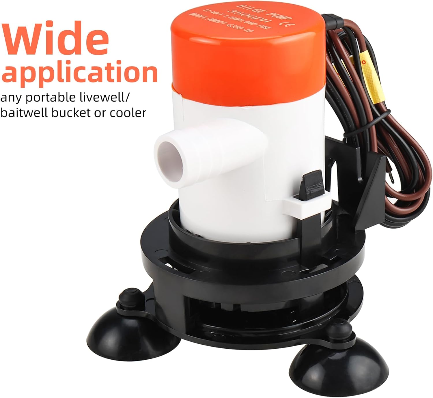 NovelBee Portable 12v Livewell Aeration Pump System Kit,350GPH Pump Aerator for Boats Coolers Buckets Ice Chest