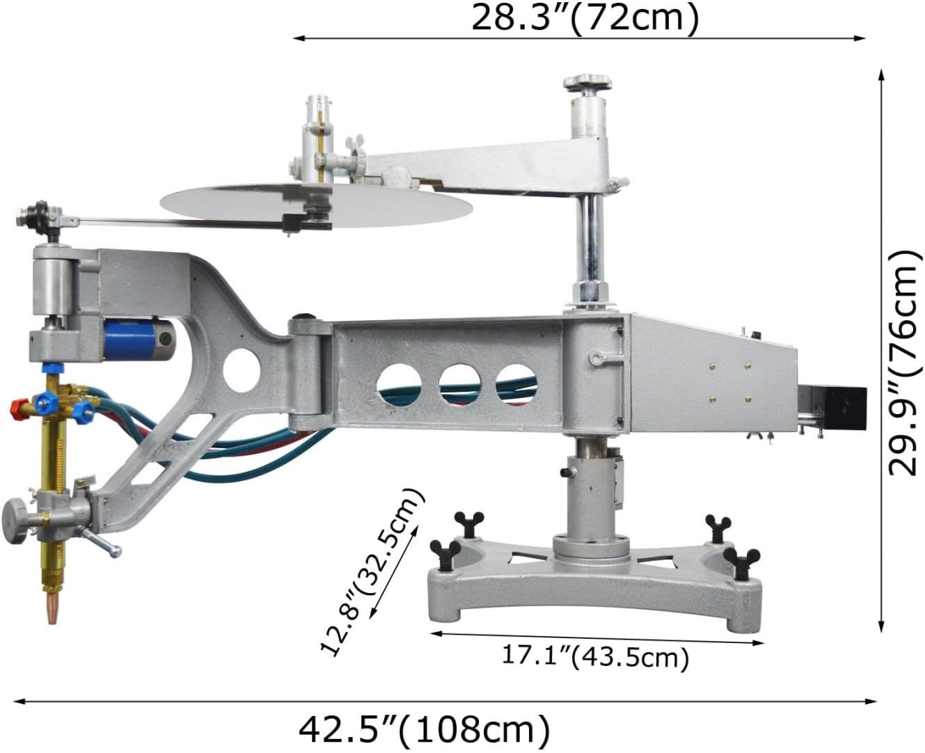 Profiling Gas Cutting Machine, 110V Profiling Flame Cutter, Automatic Oxygen Acetylene Propane Profiling Cutting Machine 50mm-600mm Circle Cutting Diameter CG2-150