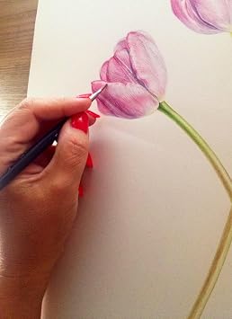 BRUSTRO Artists 25% Cotton Watercolour Paper| 300 GSM, A5,Cold Pressed | Pack of 24 Sheets | Ideal for Artist, Professional Drawing, Painting Dry & Wet, Fine Arts Students